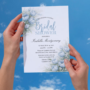 Invitación Tulipanes Azules Polvorientos Desayuno Nupcial Flo