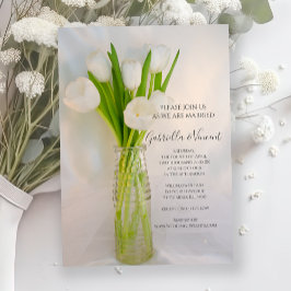 Invitación Tulipanes blancos en la boda de primavera de botel