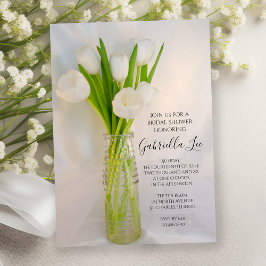 Invitación Tulipanes blancos en la ducha nupcial de botellas 