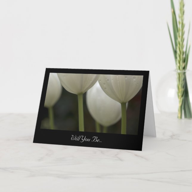 Invitación Tulipanes Blancos Serás Mi Novia (Anverso)