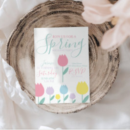 Invitación Tulipanes bonitos de primavera Cumpleaños con flor