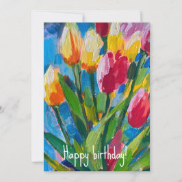 Invitación Tulipanes brillantes de primavera, pintura 