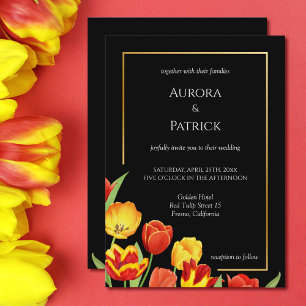 Invitación Tulipanes brillantes y audaces Boda floral de prim