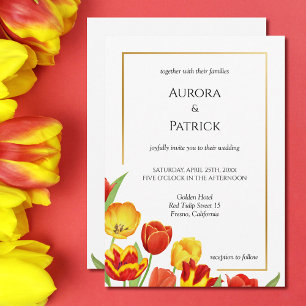Invitación Tulipanes brillantes y audaces Boda floral de prim