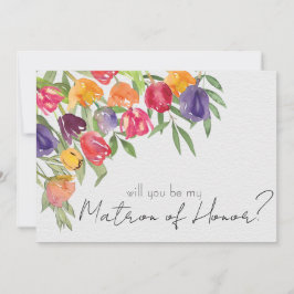 Invitación Tulipanes brillantes y Matrón verde de honor