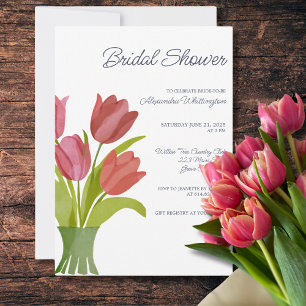 Invitación Tulipanes de color acuático ducha de novia