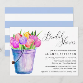 Invitación Tulipanes de color de agua de moda boda ducha de n