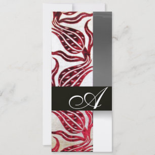 Invitación TULIPANES DE DAMASCO TERCIOPELO ROJO MONOGRAMA Bor