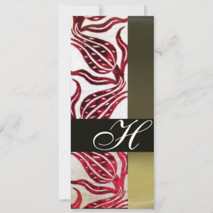 Invitación TULIPANES DE DAMASCO TERCIOPELO ROJO MONOGRAMA Bur