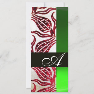 Invitación TULIPANES DE DAMASCO TERCIOPELO ROJO MONOGRAMA Bur