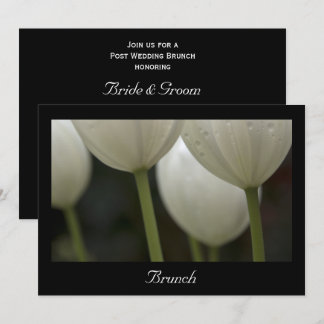Invitación Tulipanes de Jardín Blanco Desayuno Brunch Después