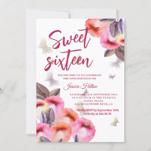Invitación Tulipanes de mariposa de primavera de moda dulce d