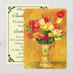 Invitación Tulipanes de Pierre Renoir, ducha de novias vintag