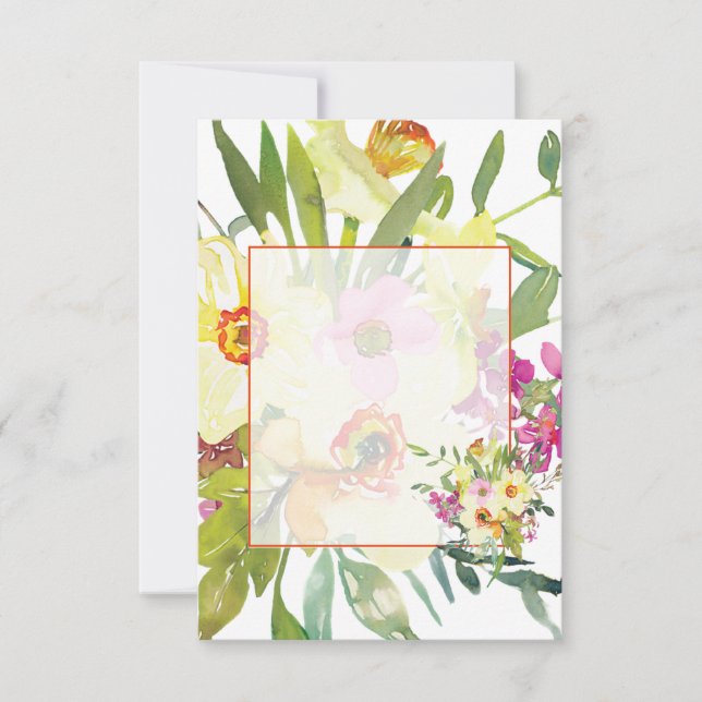 Invitación Tulipanes de presupuesto en blanco boda  (Anverso)