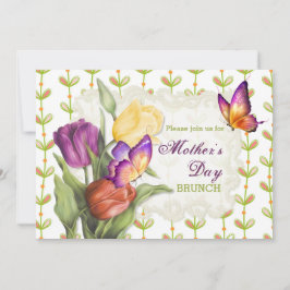 Invitación Tulipanes de primavera 2 Brunch del Día de la Madr