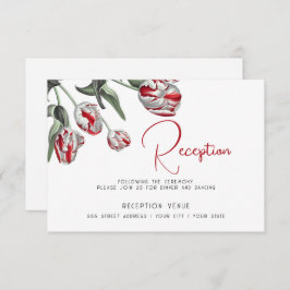 Invitación Tulipanes de Rembrandt Rojo y Blanco