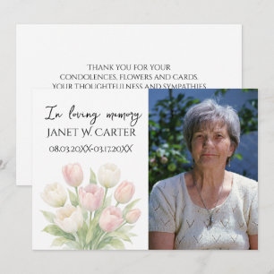 Invitación Tulipanes Florales Funeral En Memoria Amorosa