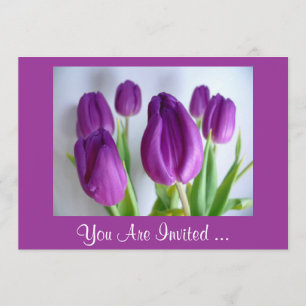 Invitación Tulipanes morados