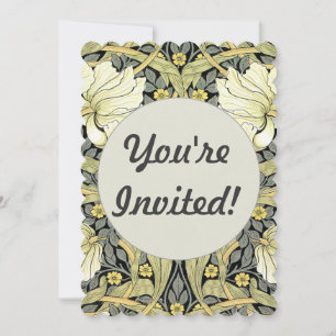 Invitación Tulipanes Pimpernel Arte Botánico de William Morri