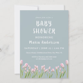 Invitación Tulipano acuático Niña bebé Baby Shower