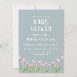 Invitación Tulipano acuático Niña bebé Baby Shower