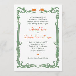 Invitación Tulips de Art Nouveau