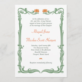 Invitación Tulips de Art Nouveau