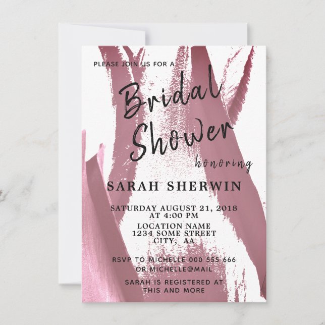 Invitación Tulips Elegante Floral Bordeaux Bridal Shower Card (Anverso)