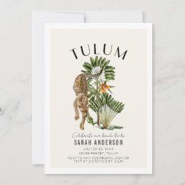 Invitación Tulum Leopard Bachelorette Weekend Itinerary QR