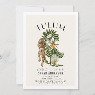 Invitación Tulum Leopard Bachelorette Weekend Itinerary QR