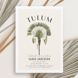 Invitación Tulum Palm Tree Bachelorette Weekend Itinerario