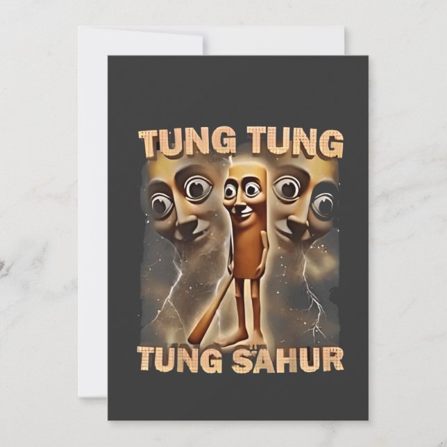 Invitación Tung tung tung sahur Brainrot Meme (Anverso)