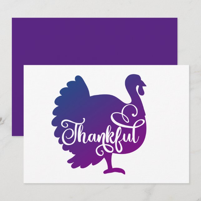 Invitación Turkey Thankful      (Anverso / Reverso)