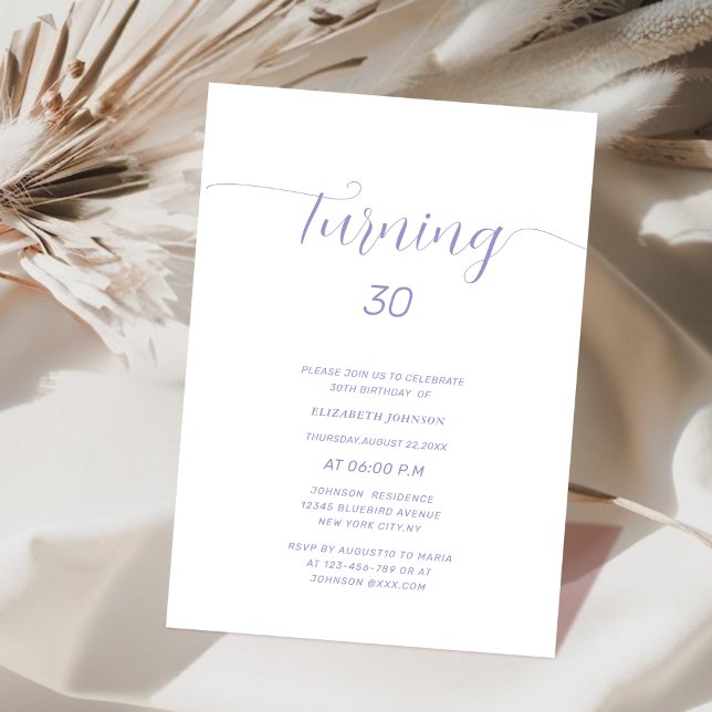 Invitación turning 30 classic  elegant  birthday   (Subido por el creador)