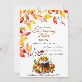 Invitación Turno de agua de la calabaza de Acción de Gracias