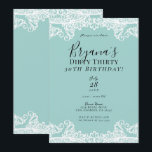 Invitación Turquesa Blanco Encaje Sucio 30 Cumpleaños 30º<br><div class="desc">Personalizar para cualquier evento</div>