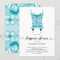 Turquesa Blue Lace Corset Bridal Lingerie Shower