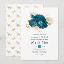 Turquesa - Boda floral dorada y turquesa