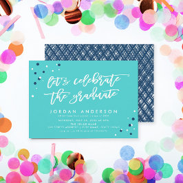 Invitación Turquesa Celebremos al Fiesta graduado
