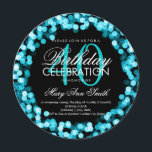 Invitación Turquesa chispeante de las luces del 40.o<br><div class="desc">40.a plantilla chispeante elegante de la invitación de la turquesa de la fiesta de cumpleaños. La atracción de la turquesa se enciende,  secuencia de la turquesa y la turquesa chispea. ¡Grande para el 40.o cumpleaños y más!</div>