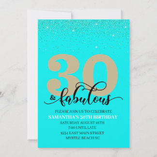 Invitación Turquesa Gold 30 y fabulosa fiesta de cumpleaños