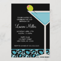 Turquesa Martini y estampado leopardo
