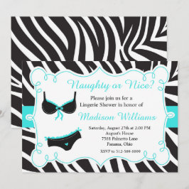 Invitación Turquesa traviesa o linda ducha de novia