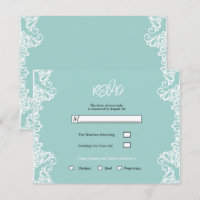 Turquesa Verde Aguamarina Blanco Encaje Elegante R