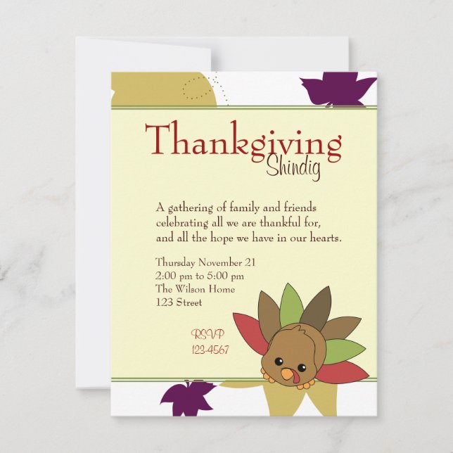 Invitación Turquía cubana (Anverso)