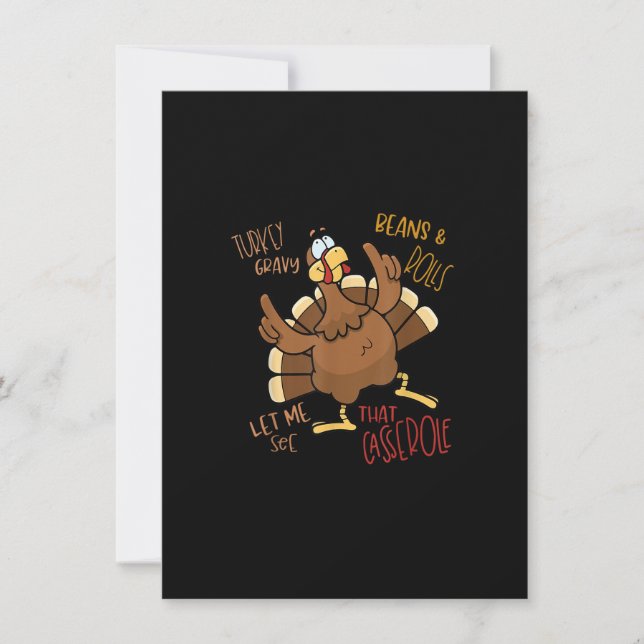 Invitación Turquia Gravy Beans And Rolls Casserole Turkey (Anverso)