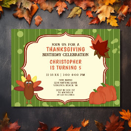 Invitación Turquía y las calabazas Día de Acción de Gracias