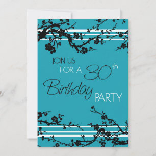 Invitación Turquoise 30th Birthday Party Invitation Card