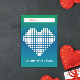 Invitación Turquoise Blue Next Level Gamer Valentine
