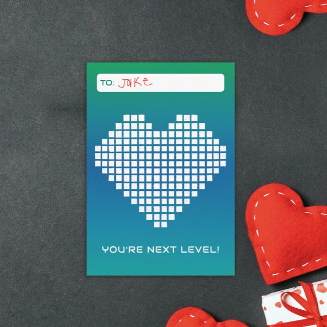 Invitación Turquoise Blue Next Level Gamer Valentine (Subido por el creador)